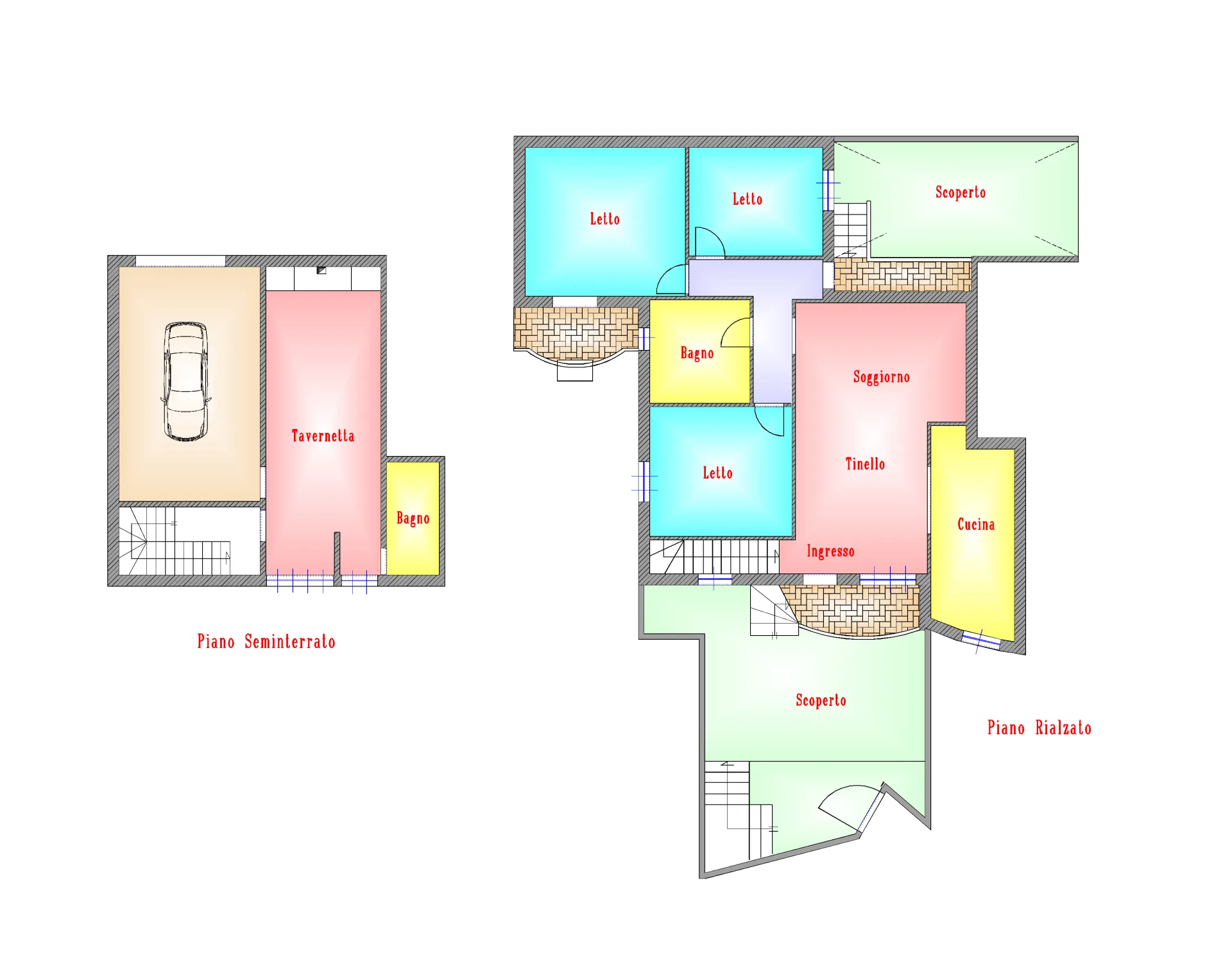 Planimetria - Villetta semi-indipendente